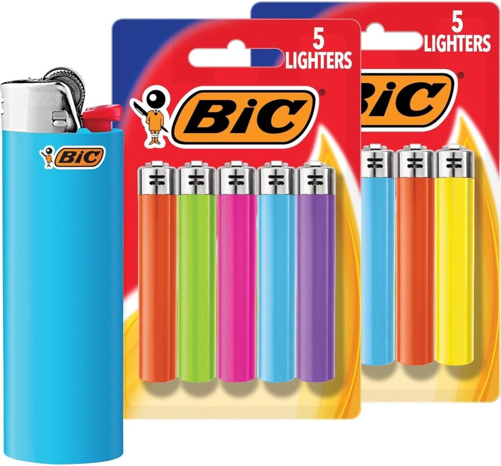 BIC Maxi Pocket Lighters, Dependable and Long-Lasting, Assorted Colors, 10-Pack (Colors May Vary)