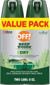 OFF! Deep Woods Insect Repellent Aerosol, Dry, Non-Greasy Formula, Bug Spray with Long Lasting Protection from Mosquitoes, 4 Oz, 2 Count