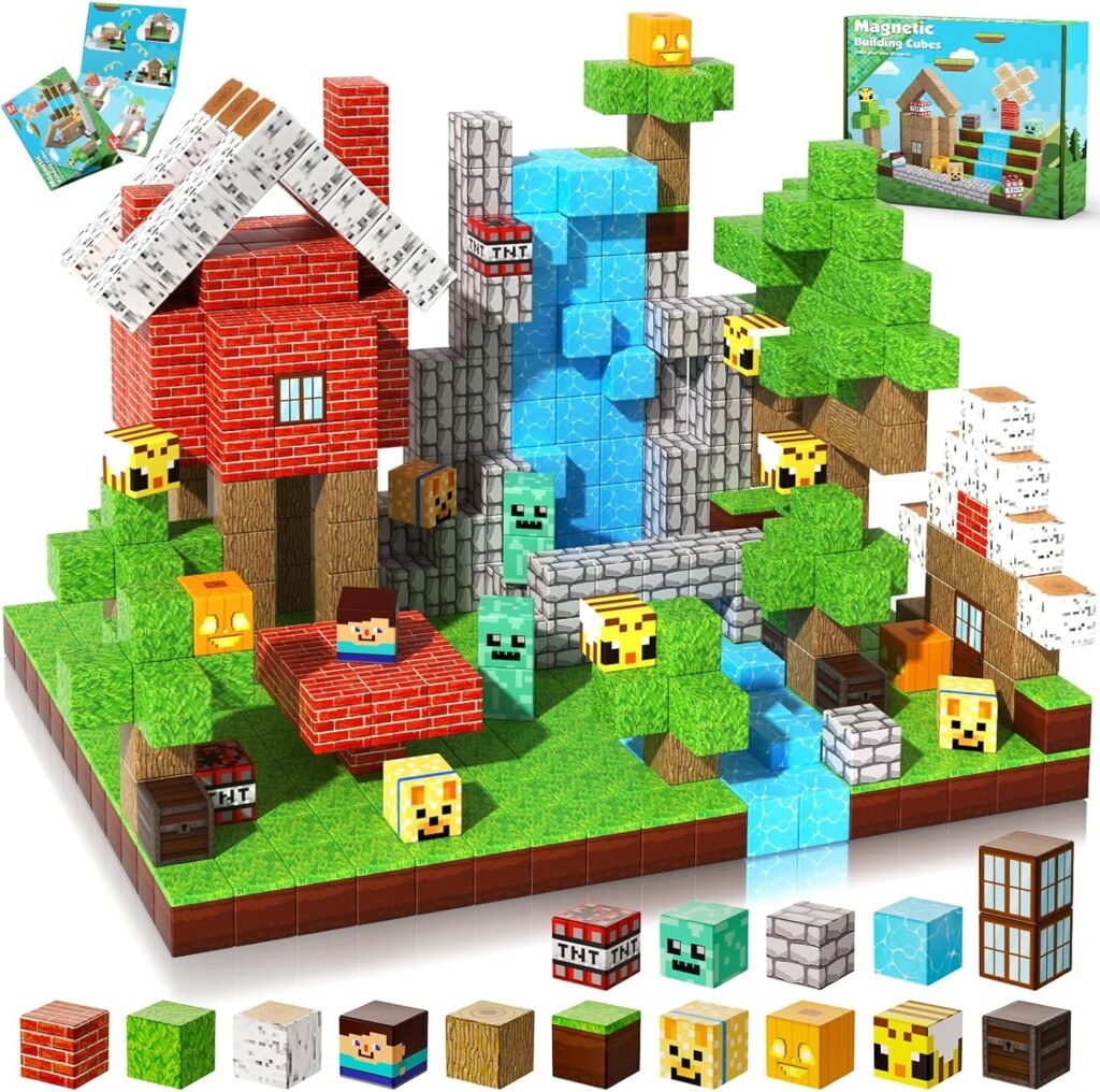 Annexfun Magnetic Blocks-100PCS Magnetic Building Blocks, Magnetic Tiles Kids Build Cubes 2026 Upgraded STEM Game Toys, Christmas Birthday Gifts for Boys & Girls Ages 3+