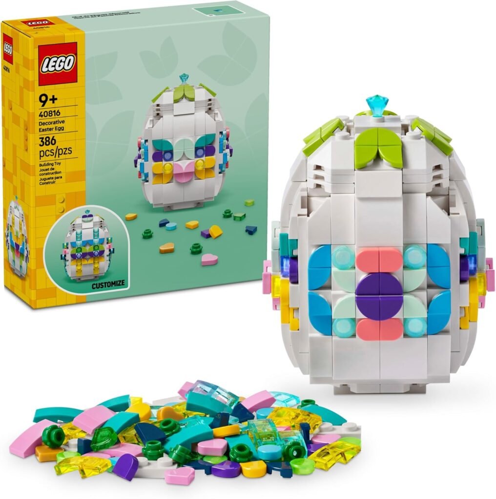 LEGO Decorative Easter Egg Building Toy for Girls & Boys - Springtime Craft Activity for Kids, Ages 8+ - Basket Stuffer or Gift Idea for Easter, Birthdays, & Special Occasions - 40816