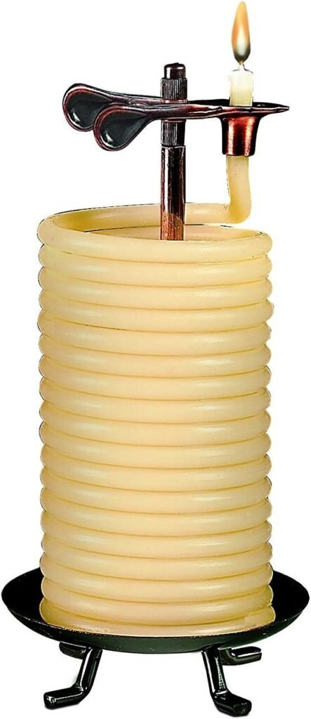 Candle by the Hour 80-Hour Vertical Candle, Eco-friendly Natural Beeswax with Cotton Wick