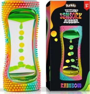 BUNMO Liquid Motion Bubbler Sensory Toy for Kids & Adults – Gentle Fidget Toy for Mindfulness – Stimulating Visual Sensory Experience – Colorful Bubble Fidget Timer for Desk & Travel - Rainbow