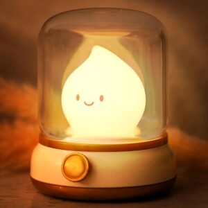 WANIDEA Flameless Candles Lamp, Led Candles,Cute Kerosene Lamp,Silicone Flame Amber Light,Adjustable Dimmable Rechargeable Night Light for Kids,Girls,Teenager Kids Bedroom Christmas