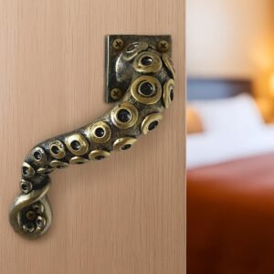 Octopus Door Handle – Unique Tentacle Design, Heavy Duty Pull, 6.49 x 1.4 x 2.13", Bronze Finish, Ergonomic Handle, Premium Polyresin, Durable & Non-Deformable, 4 Screws, Fits Various Doors & Drawers