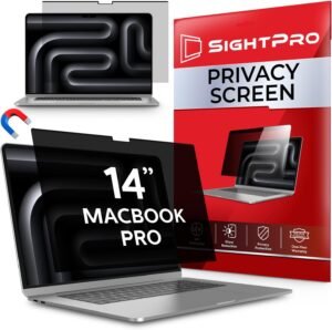 SightPro Magnetic Privacy Screen for MacBook Pro 14 Inch (2021-2026, M1-M5, Pro, Max) Patented Removable Laptop Privacy Filter Shield and Protector