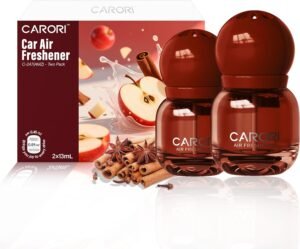 Carori Cute Car Air Freshener 2 Pack, Lightbulb-Shaped Car Fresheners, Automotive Vent Clip, Long Lasting Scent, Essential Oils, Cute Car Accessories for Women, Apple Cinnamon Scent
