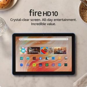Amazon Fire HD 10 tablet (newest model) built for relaxation, 10.1" vibrant Full HD screen, octa-core processor, 3 GB RAM, 64 GB, Ocean
