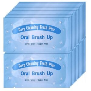 100pcs Disposable Textured Deep Cleaning Teeth Wipes Finger Brush Oral Brush Clean Wipes