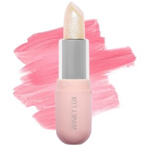 Winky Lux Unicorn Glimmer Balm -Hydrating ph Lip Balm, Natural Pink Tint with pH Color Changing, Moisturize & Soften Lips While Leaving Sheer Pink Tint, with Vanilla Scent