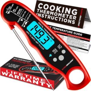 Alpha Grillers Meat Thermometer Digital – Instant Read Food Thermometer for Cooking & Grilling – Professional Kitchen Gifts for Men, Dad & Mom