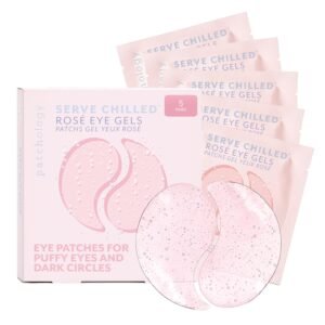 Patchology Serve Chilled Rosé Hydrating Under Eye Patches – Hyaluronic Acid & Antioxidant-Infused Eye Masks to Reduce Dark Circles, Puffiness & Fine Lines - Ideal Skincare Essentials (5 Pairs)