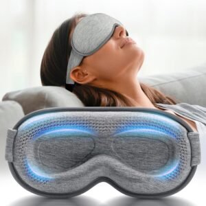 Weighted Eye Mask for Sleeping - 3D Blackout Sleep Mask for Women Men, Zero Eye Pressure, Lash-Friendly, Adjustable Strap, Airplane Travel Essentials for Long Flight & Road Trip, Meditation Mask(Gray)